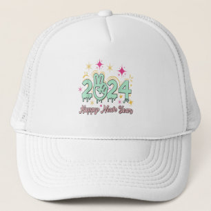 Happy New Year 2024 Goodbye 2023 Hello 2024 Trucker Hat