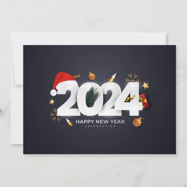 Happy New Year 2024 Invitation (Front)