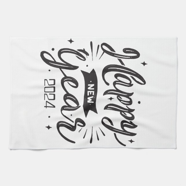 Happy new year 2024  kitchen towel (Horizontal)