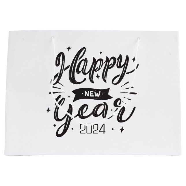 Happy new year 2024  large gift bag (Front)