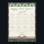 Happy New Year 2024 Magnetic Calendar Custom Logo<br><div class="desc">Happy New Year 2024 Magnetic Calendar Custom Business Logo. The holiday season is a perfect time to express your gratitude to your clients, employees and customers. Our customizable Happy New Year 2024 Magnetic Calendar with Custom Logo offers a way to express and customize the warmth of the season. Replace the...</div>