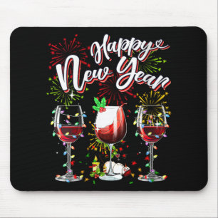 Happy New Year 2024 New Years Eve Fireworks Gles O Mouse Pad