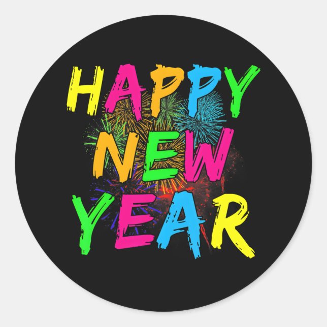 Happy New Year 2024 New Years Eve Party Countdown Classic Round Sticker (Front)