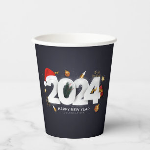 Happy New Year 2024 Paper Cups