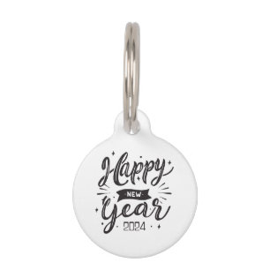 Happy new year 2024  pet tag