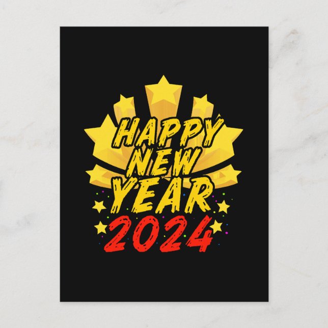 Happy New Year 2024  Postcard (Front)