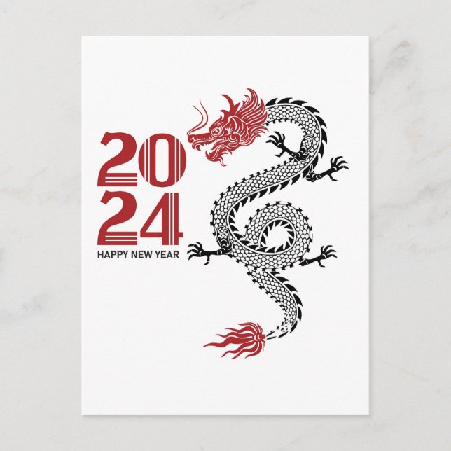 Happy New Year 2024 Postcard (Front)