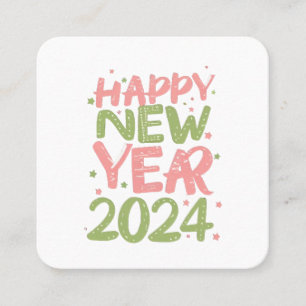 Happy New Year 2024 Square Business Card