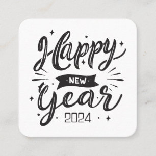 Happy new year 2024 square business card