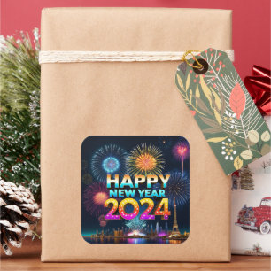 Happy New Year 2024  Square Sticker