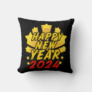 Happy New Year 2024 Throw Pillow
