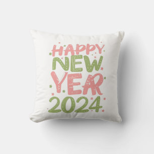 Happy New Year 2024 Throw Pillow