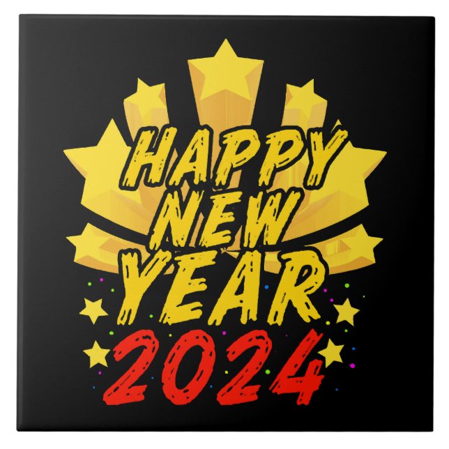 Happy New Year 2024  Tile (Front)