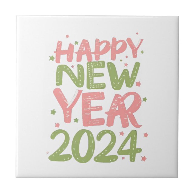 Happy New Year 2024 Tile (Front)