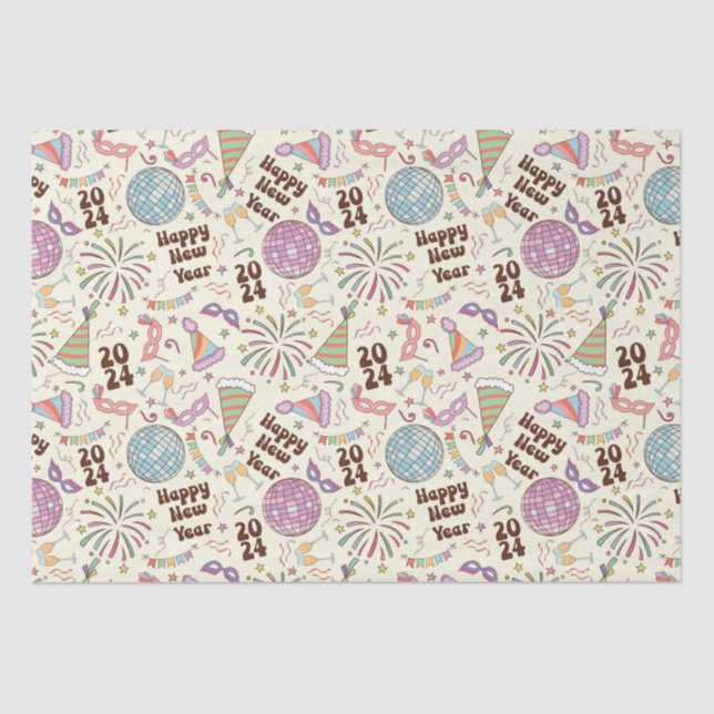 Happy New Year 2024 Tissue Paper (Front)