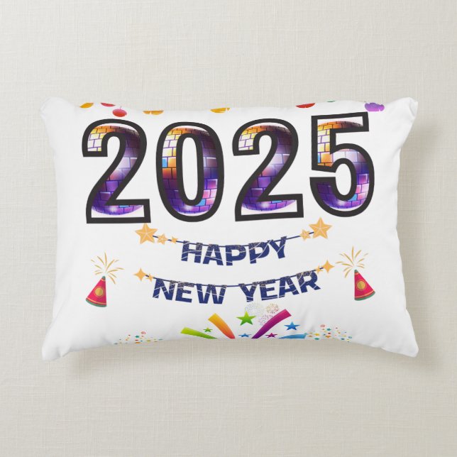 HAPPY NEW YEAR 2025 ACCENT PILLOW (Front)