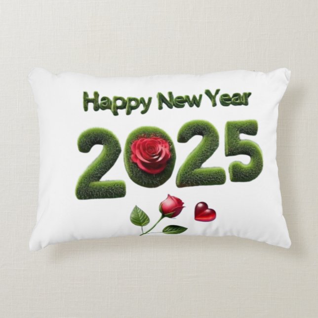 Happy New Year 2025 Accent Pillow (Front)