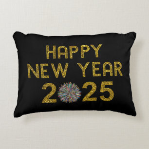 Happy New Year 2025 Accent Pillow