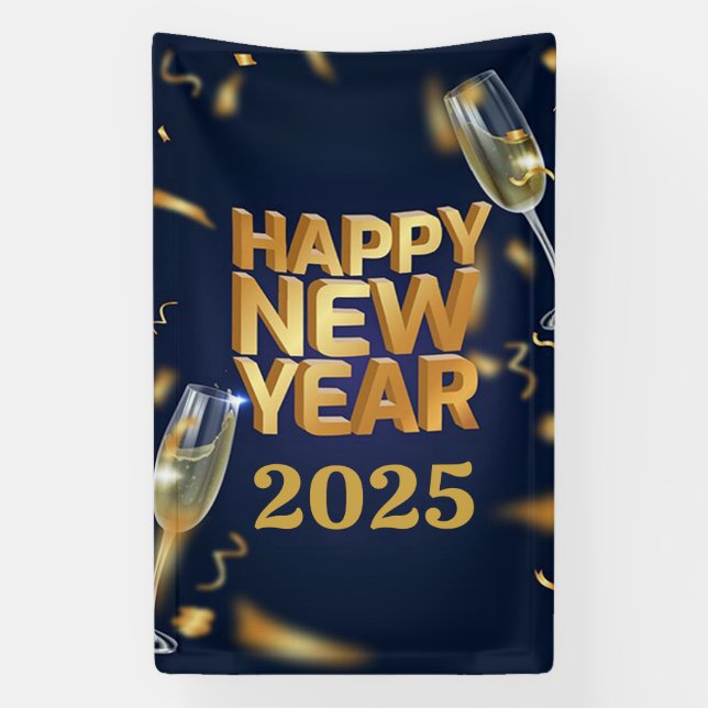 Happy New Year 2025 Banner (Vertical)