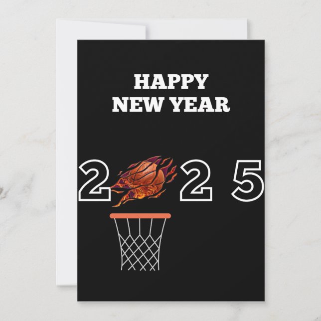 Happy new year 2025 basketball Holiday card (Front)