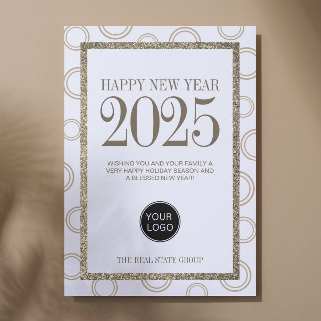 Happy New Year 2025 Business Logo Simple Holiday Card (Creator Uploaded)