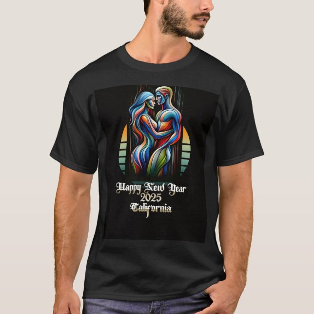 Happy New Year 2025 California Best T-Shirt Design T-Shirt (Front)