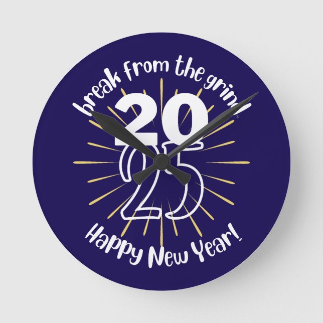 Happy New Year 2025 Clock (Front)