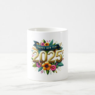 happy new year 2025 coffee mug