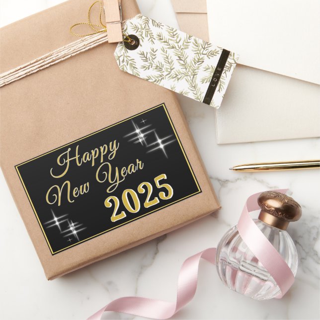 Happy New Year 2025 Elegant Sparkles Sticker (Gifting)