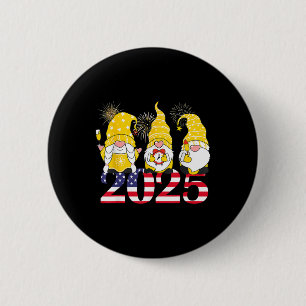 Happy New Year 2025 Eve Party Gnomes Fireworks Hel 2 Inch Round Button