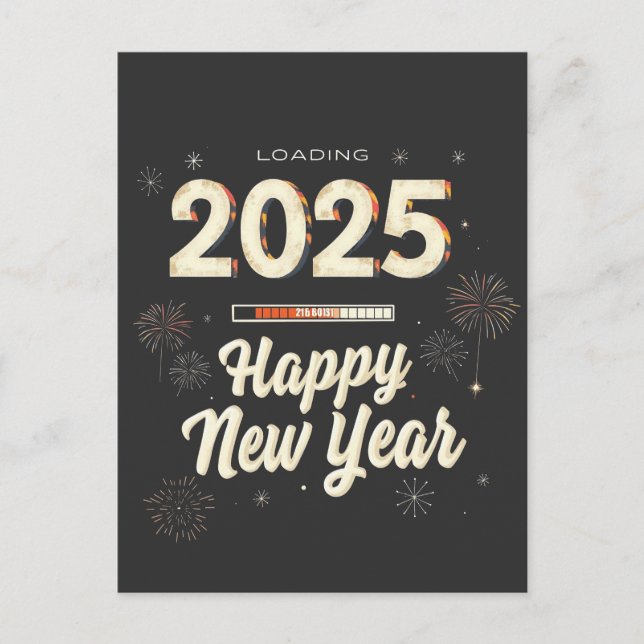 Happy New Year 2025 Family Matching  Postcard (Front)