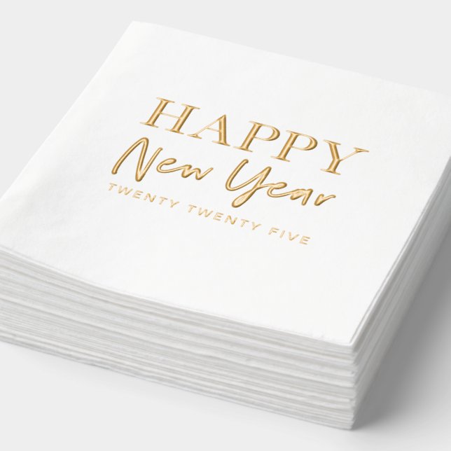 Happy New Year 2025 Foil Napkins (Detail)