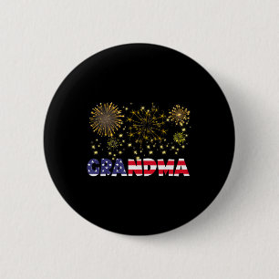 Happy New Year 2025 Grandma American Flag Family F 2 Inch Round Button
