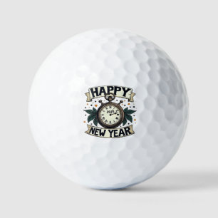 Happy New Year 2025 New Year Celebration Golf Balls
