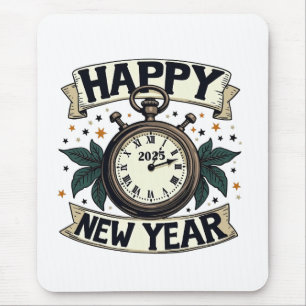 Happy New Year 2025 New Year Celebration Mouse Pad