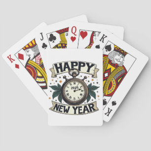 Happy New Year 2025 New Year Celebration  Playing Cards