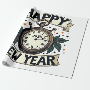 Happy New Year 2025 New Year Celebration Wrapping Paper