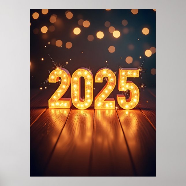 Happy New Year 2025 Poster (Front)