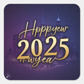 || "Happy New Year 2025" || Square Sticker