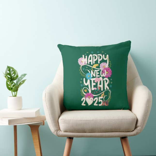 Happy New Year_2025 Throw Pillow (Chair)