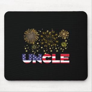 Happy New Year 2025 Uncle American Flag Family Fir Mouse Pad