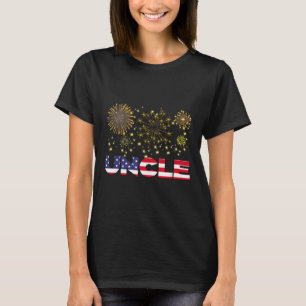 Happy New Year 2025 Uncle American Flag Family Fir T-Shirt