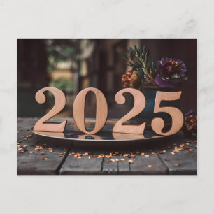 Happy New Year 2025 with Colourful text Holiday Postcard