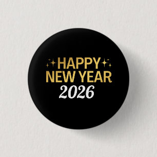 Happy New Year 2026 1 Inch Round Button