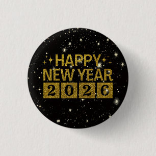 Happy New Year 2026 1 Inch Round Button