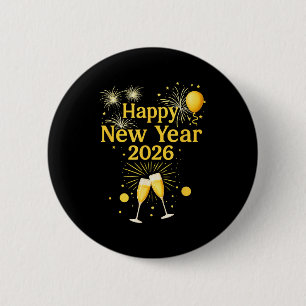 Happy New Year 2026  2 Inch Round Button