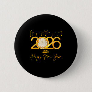 Happy New Year 2026  2 Inch Round Button