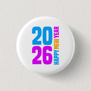 Happy New Year 2026-34568 T-Shirt 1 Inch Round Button