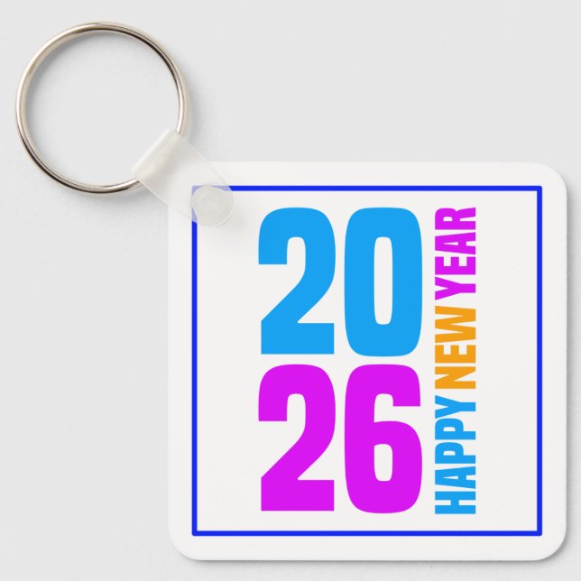 Happy New Year 2026-34568 T-Shirt Keychain (Front)
