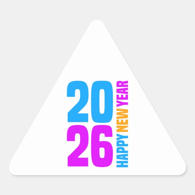 Happy New Year 2026-34568 Triangle Sticker (Front)